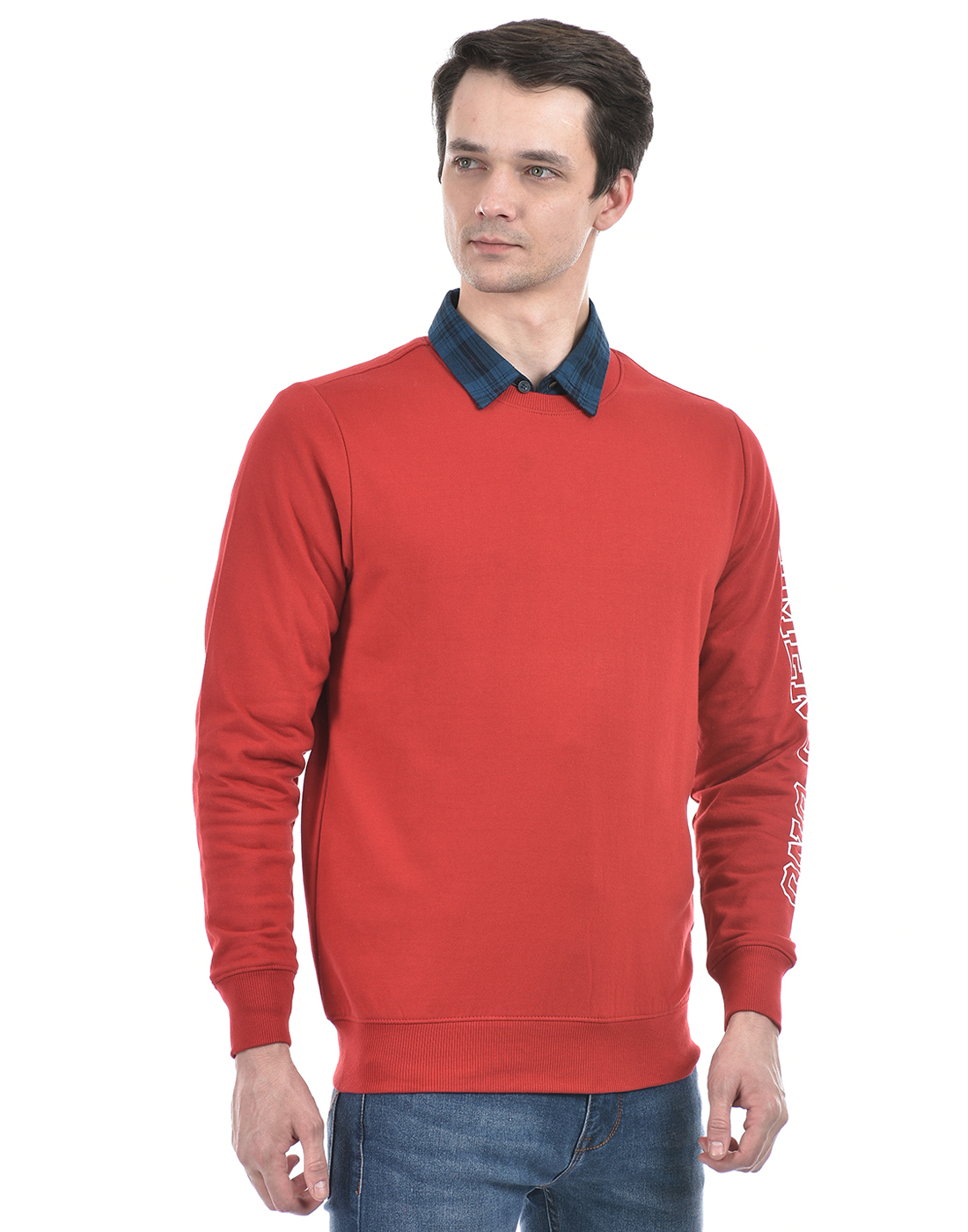 Numero Uno Men Typography Red Sweat Shirt
